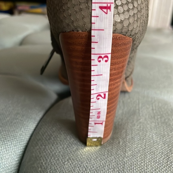 Joie Grey Snakeskin Heeled Ankle Boot - Picture 15 of 15